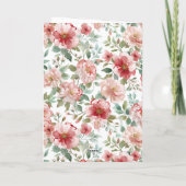 Romantic Pink Heart Flower Valentine's Day Love Karte (Rückseite)