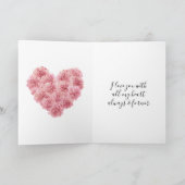 Romantic Pink Heart Flower Valentine's Day Love Karte (Innenseite)