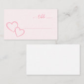 Romantic Pink Hearts Platzkarte (Vorne/Hinten)