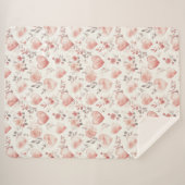 Romantic Pink Hearts Roses Floral Sherpadecke (Vorderseite (Horizontal))