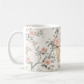 Romantic Pink Love Heart Peach Floral Valentine Kaffeetasse (Links)