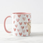 Romantic Pink Love Hearts Valentine's Day Tasse (Links)