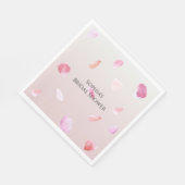 Romantic Pink Peach Rose Petals Bridal Shower Serviette (Ecke)
