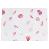 Romantic Pink Peach Rose Petals Floral Große Geschenktüte (Rückseite)