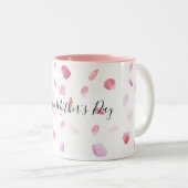Romantic Pink Peach Rose Petals Floral Zweifarbige Tasse (VorderseiteRechts)