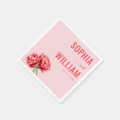 Romantic Pink Peony Floral Serviette (Ecke)