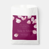 Romantic Pink Petals Wedding Favor Seed Bag Geschenktütchen (Vorderseite)