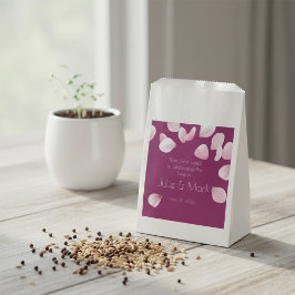 Romantic Pink Petals Wedding Favor Seed Bag Geschenktütchen