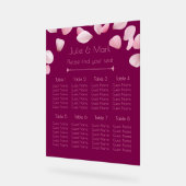 Romantic Pink Petals Wedding Seating Chart Acrylschild (Winkel)