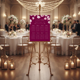 Romantic Pink Petals Wedding Seating Chart Acrylschild