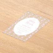 Romantic Pink Rose Baby Shower  Acryleinladungen (Ablage )