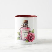 Romantic Pink Rose Flower Tasse (Zentrum)