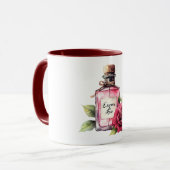 Romantic Pink Rose Flower Tasse (Vorderseite Links)