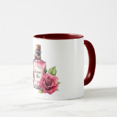 Romantic Pink Rose Flower Tasse (VorderseiteRechts)