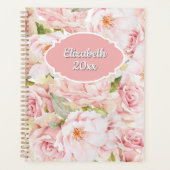 Romantic Pink Rose Personalized Planer (Vorderseite)