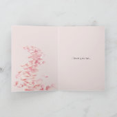 Romantic Pink Rose Petals Candle Love Karte (Innenseite)