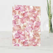 Romantic Pink Rose Petals Floral Valentine's Day Karte (Rückseite)