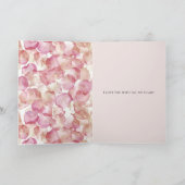 Romantic Pink Rose Petals Floral Valentine's Day Karte (Innenseite)