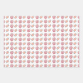 Romantic Pink Roses and Peach Blossoms Geschenkpapier Set (Vorderseite)