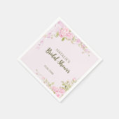 Romantic Pink Roses Chic Floral Bridal Shower  Serviette (Ecke)