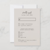 Romantic Pink satin wedding meal choices RSVP (Rückseite)