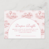 Romantic Pink Toile Baby Shower Diapper Raffle Begleitkarte (Vorderseite)