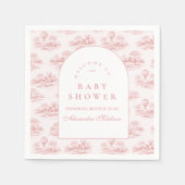 Romantic Pink Toile Baby Shower Serviette (Vorderseite)