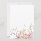 Romantic Pink Watercolor Floral Bridal Shower Einladung (Rückseite)