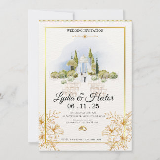 -Romantic-Pink-Watercolor-Floral-Couple-Wedding- Feiertagskarte