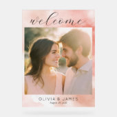 Romantic Pink Watercolor Photo Acrylschild (Vorderseite)