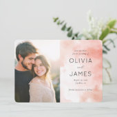 Romantic Pink Watercolor Photo Save The Date (Stehend Vorderseite)