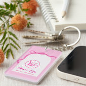 Romantic Pink Wedding Organizer Business Promotion Schlüsselanhänger (Vorderseite rechts)