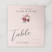 Romantic Pink Wedding Platzkarte (Außenseite Aufgefaltet)