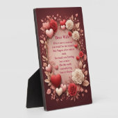Romantic Poem Couples Red Roses Hearts Vintage Fotoplatte (Seite)