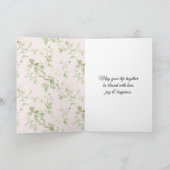 Romantic Pretty Blush Flowers Wedding Karte (Innenseite)
