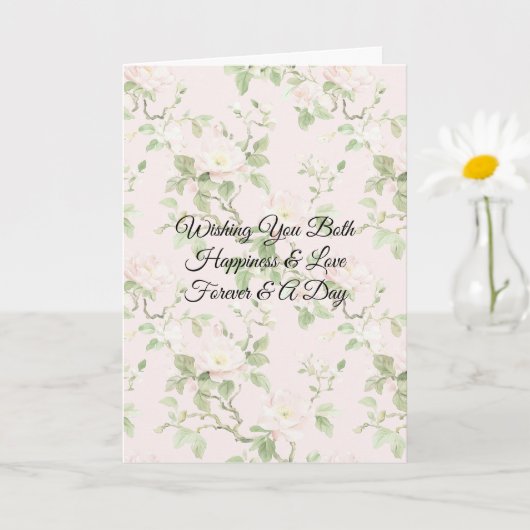 Romantic Pretty Blush Flowers Wedding Karte (Kleine Pflanze)