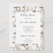 Romantic Pretty White Flowering Tree Baby Shower Einladung (Vorderseite)