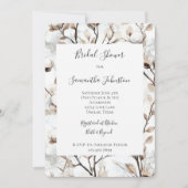 Romantic Pretty White Flowering Tree Bridal Shower Einladung (Vorderseite)