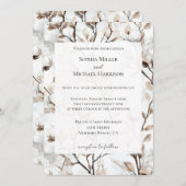 Romantic Pretty White Flowering Tree Wedding Einladung (Vorne/Hinten)