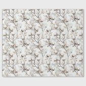 Romantic Pretty White Flowering Tree Wedding Geschenkpapier (Flach)