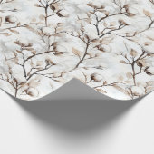 Romantic Pretty White Flowering Tree Wedding Geschenkpapier (Ecke)