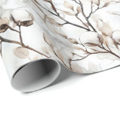 Romantic Pretty White Flowering Tree Wedding Geschenkpapier (Rolleneckpunkt)