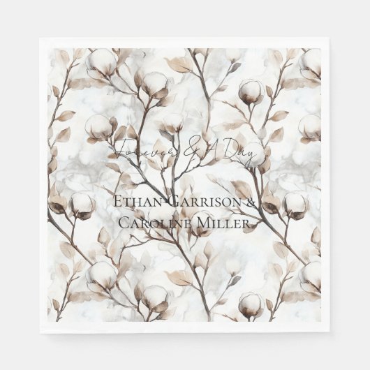 Romantic Pretty White Flowering Tree Wedding Serviette (Vorderseite)