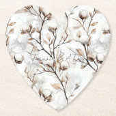 Romantic Pretty White Flowering Tree Wedding Untersetzer (Vorderseite)