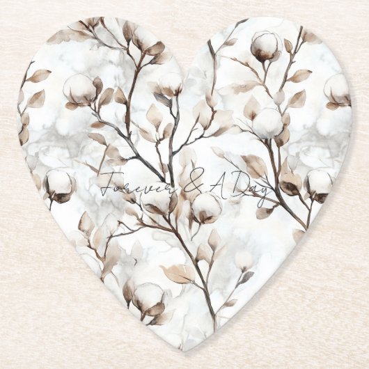 Romantic Pretty White Flowering Tree Wedding Untersetzer (Vorderseite)