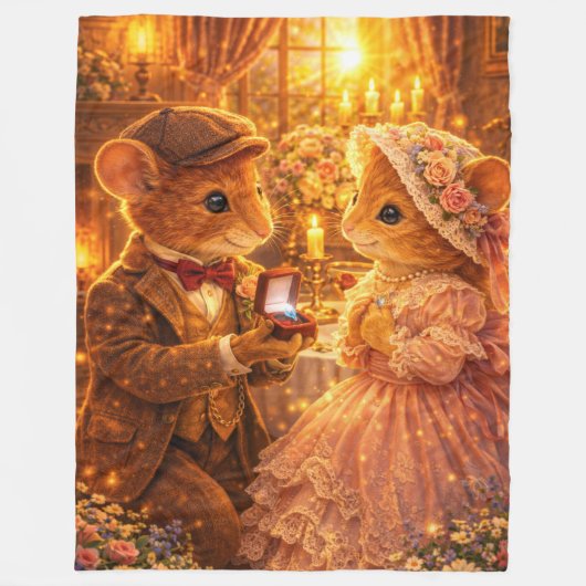 Romantic Proposal Couple Gift Engagement Love Fleecedecke (Vorderseite)