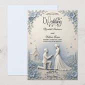 Romantic Proposal Scene Wedding   Einladung (Vorne/Hinten)