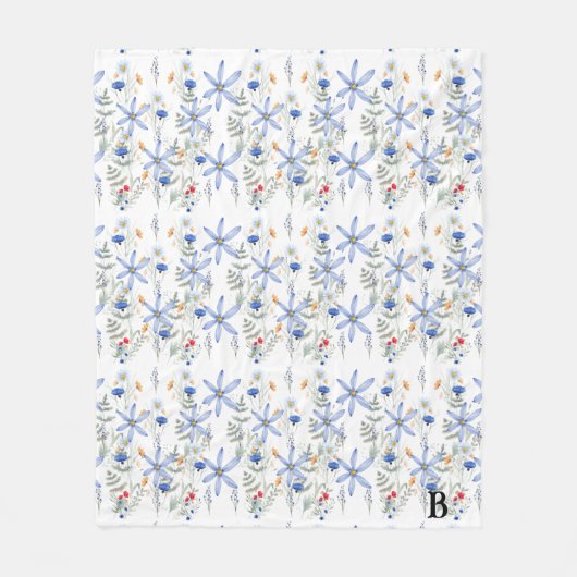 Romantic purple botanical wallpaper fleecedecke (Vorderseite)