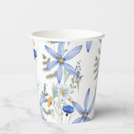 Romantic purple botanical wallpaper pappbecher (Rückseite)