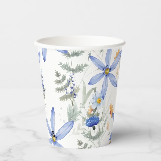 Romantic purple botanical wallpaper pappbecher (Vorderseite)